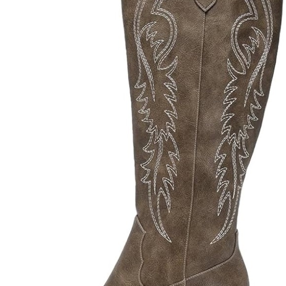 NWOT Women Western Cowboy Boots Knee High Pointed Toe Cowgirl Boots With Zipper - Picture 3 of 5